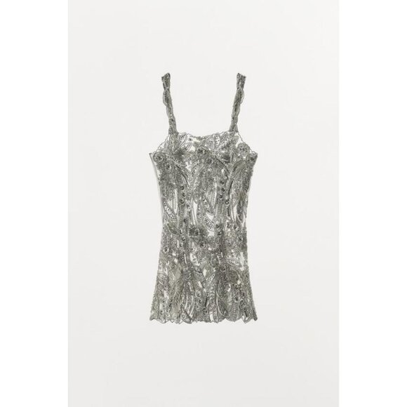 ZARA LIMITED EDITION SEQUINNED MESH MINI DRESS - Picture 5 of 7